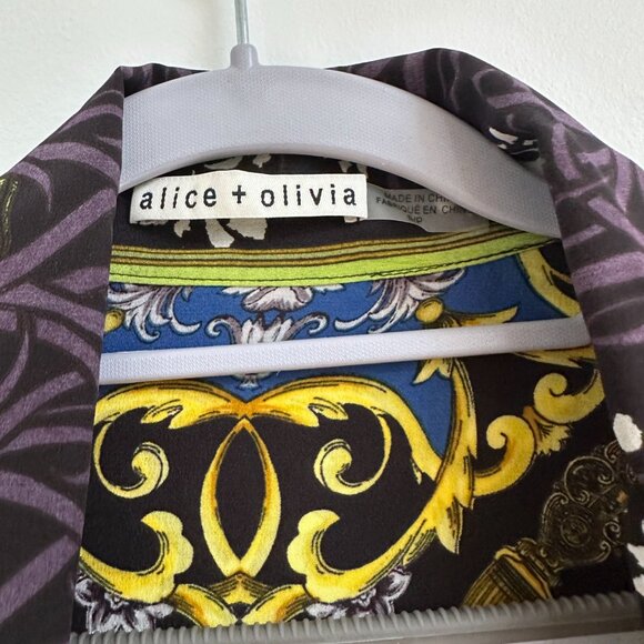 Alice + Olivia Lloyd Silk Tie Neck Blouse Long-Sleeve - Picture 3 of 6